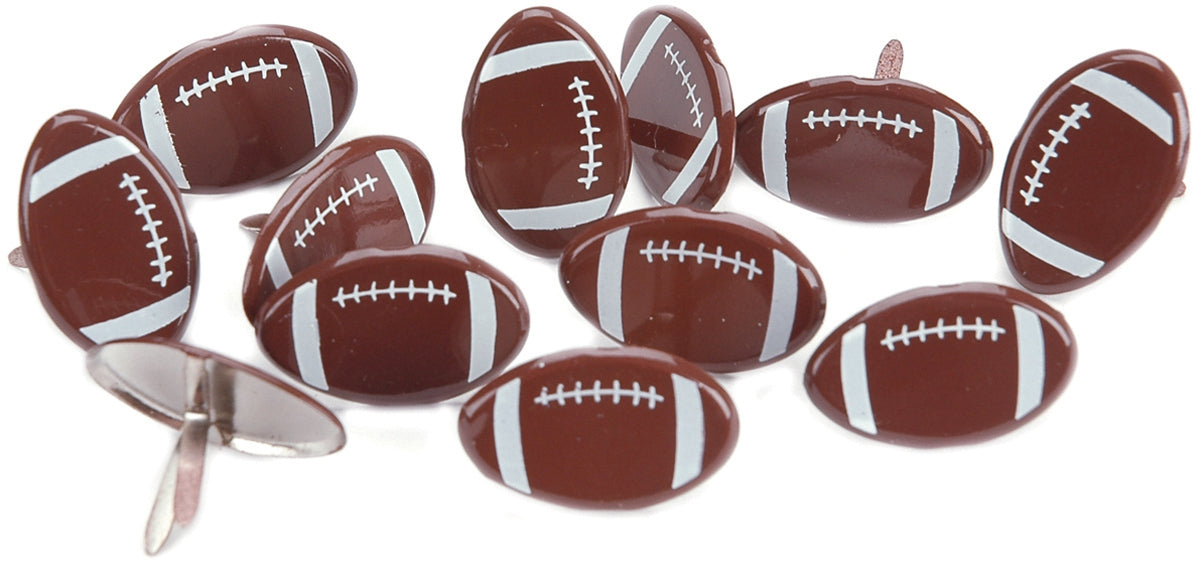 Eyelet Outlet Shape Brads 12/Pkg - Footballs