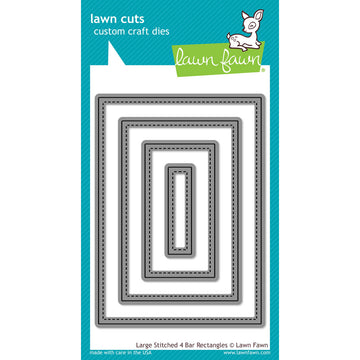Lawn Fawn Lawn Cuts Custom Craft Die - Large Stitched 4 Bar Rectangles