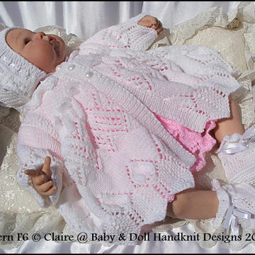 ‘English Country Garden’ Knitting pattern for doll 16-22” or newborn/0-3m baby
