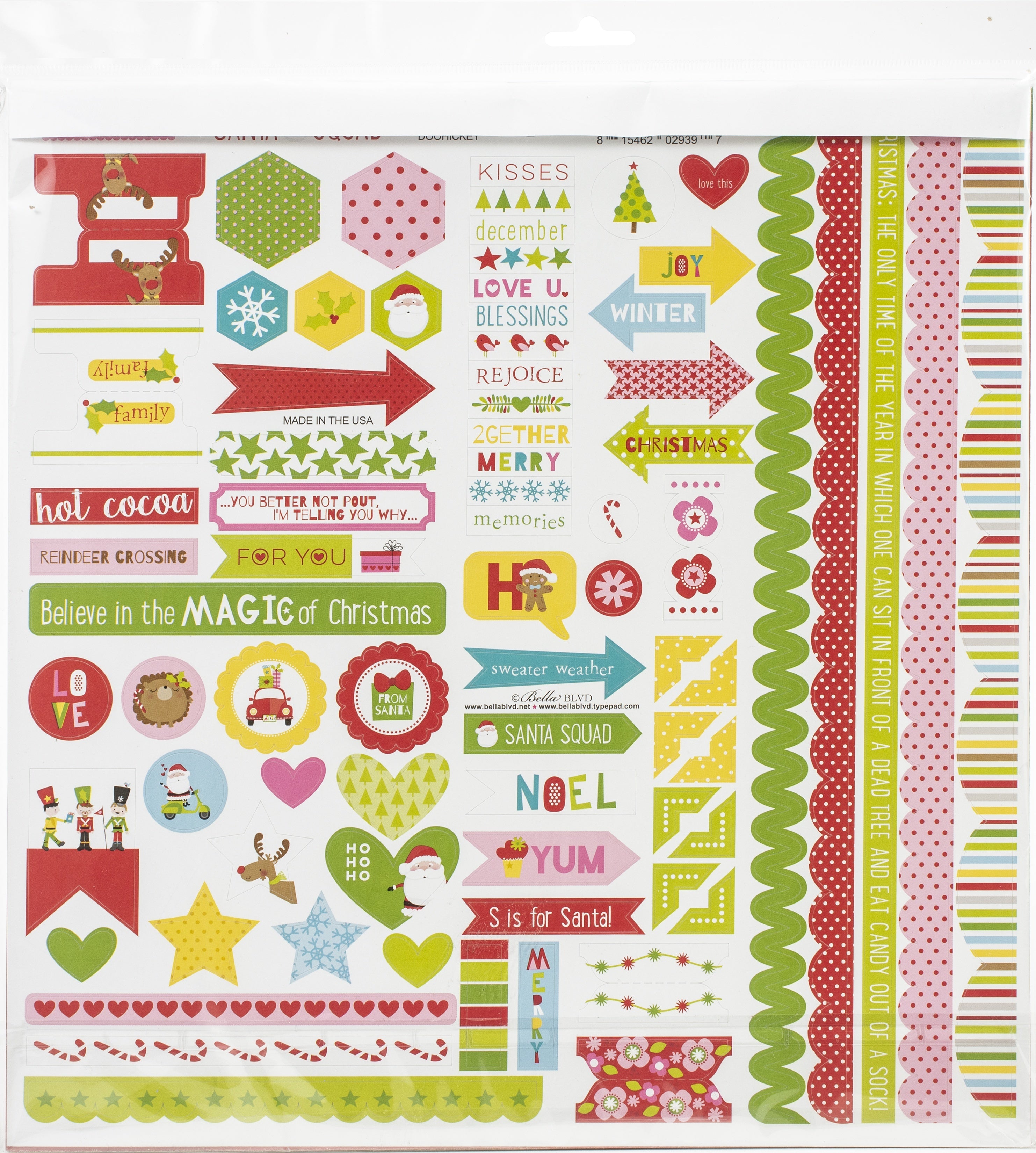 Doodlebug Bella Blvd Collection Kit 12"X12" - Santa Squad