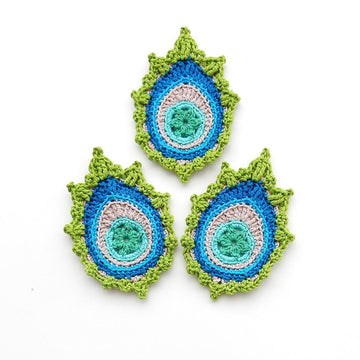 Peacock Feather Motif, Bookmark, Garland "India"