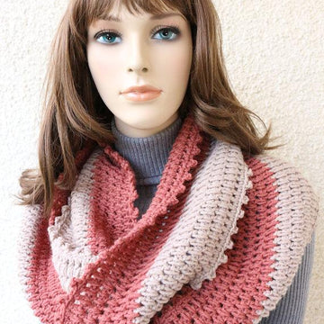 Circle Crochet Scarf Two Colors