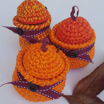 Pumpkin Lidded Pots