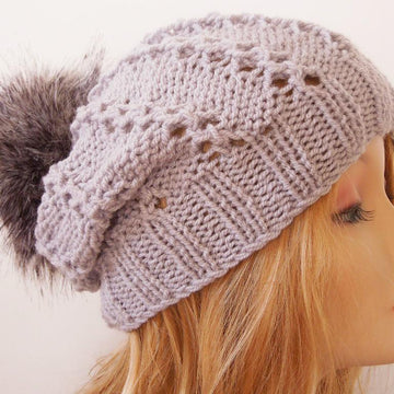 Pom Pom Slouchy Hat