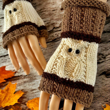 Owl Fingerless Gloves