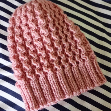 Simple Beanie Hat Chunky Yarn Straight Needles