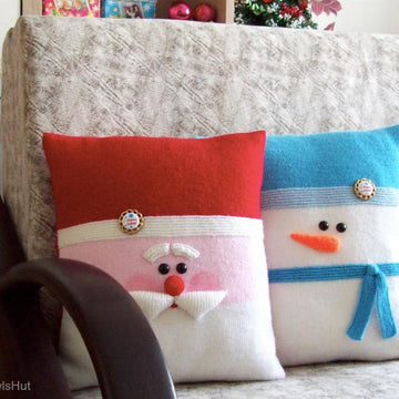 176 Santa and Snowman Pillow cases with pillows
