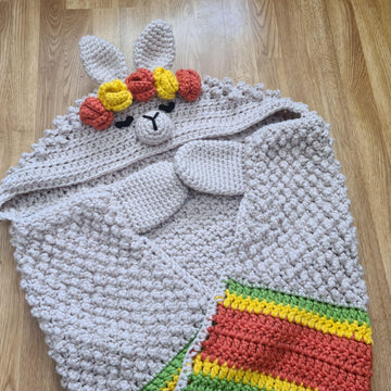 2in1 Llama Hooded Blanket