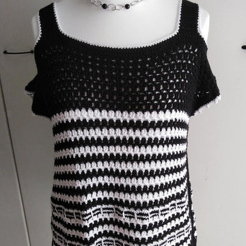 Maglia estiva bicolore Lulù con spalline