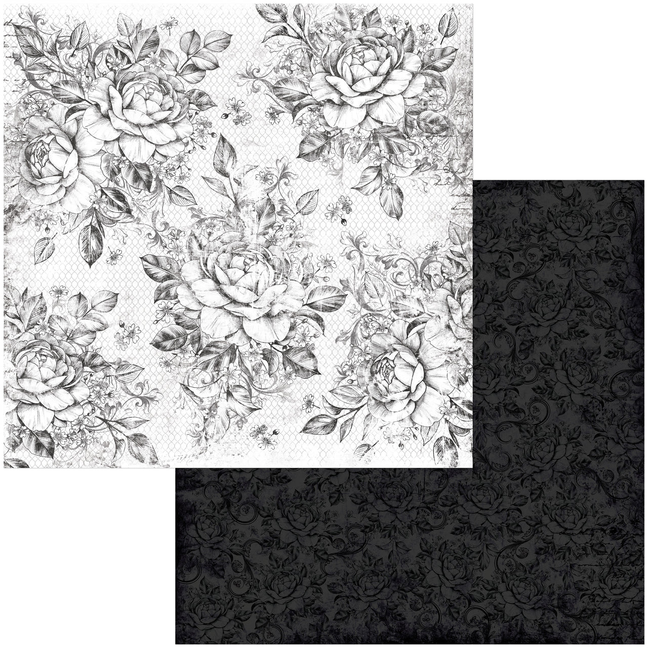 American Crafts Tuxedos & Tiaras Double-Sided Cardstock 12"X12" 25/Pkg - Roses