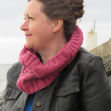Cabled Twisted Hearts Cowl