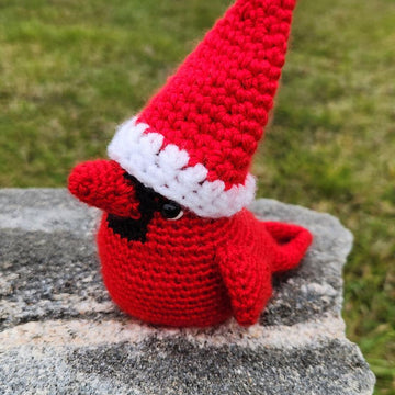 Cardinal Bird with Santa Hat
