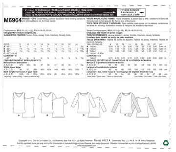 McCall's Misses' Tops M6964 - Sewing Pattern