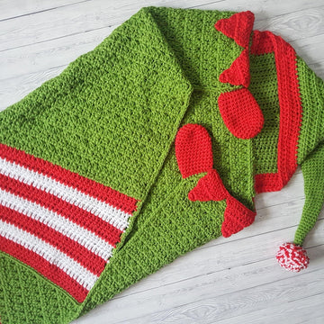 2in1 Hooded Christmas Elf Blanket