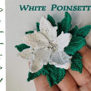 Christmas Poinsettia white flower pattern
