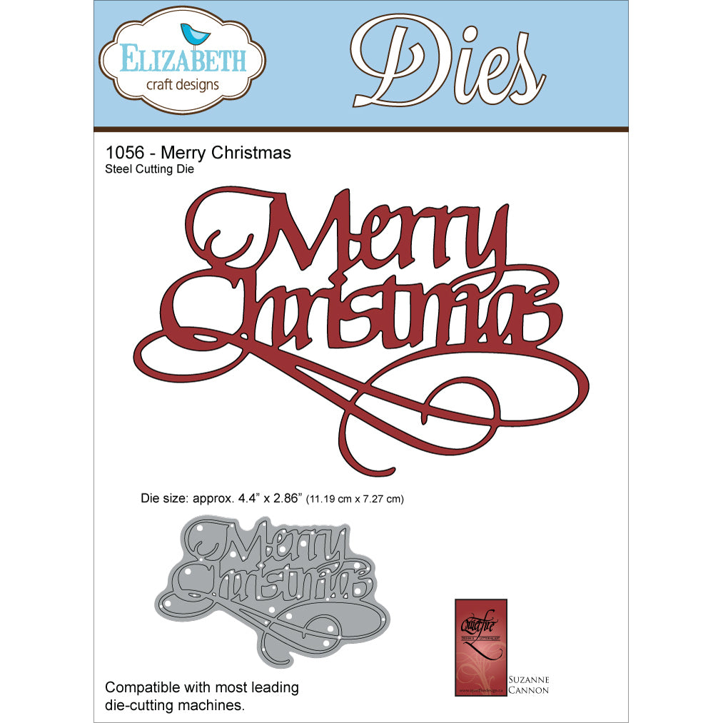 Elizabeth Craft Designs Elizabeth Craft Metal Die - Merry Christmas, 4.4"X2.86"