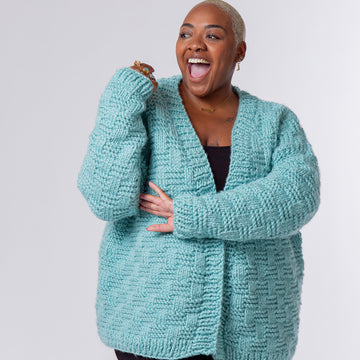 Basket Weave Cardigan - Free Knitting Pattern For Women in Paintbox Yarns Simply Super Chunky