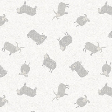 Lewis & Irene Country Life Reloved - Sheep On White