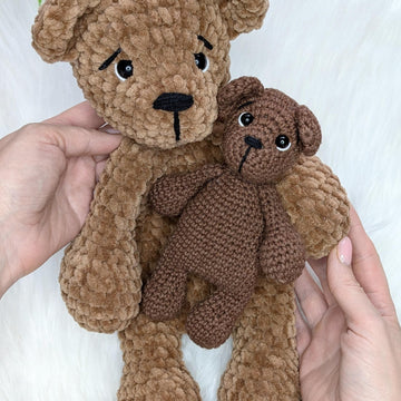 Crochet bear snuggler pattern, easy crochet baby lovey blanket pattern