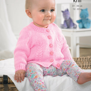 Baby Cardigans in King Cole Baby DK - 4152 - Downloadable PDF