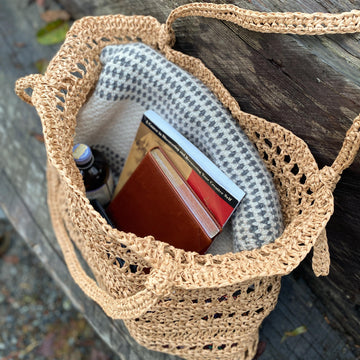 See Through Raffia Tote