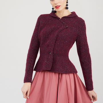 Delphine Jacket - Knitting Pattern For Women in Debbie Bliss Fine Donegal & Angel