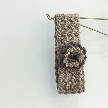 Textured Flower Headband, Ear Warmers