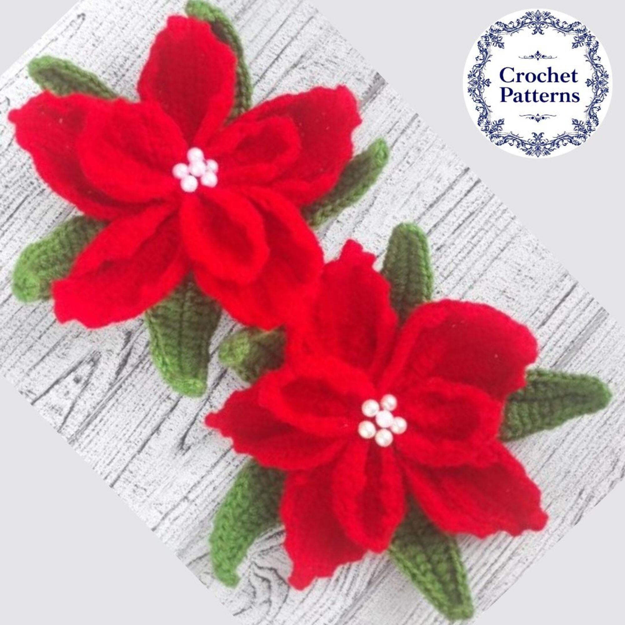 Crochet Poinsettia Pattern: Christmas Flower Ornament (PDF Pattern)