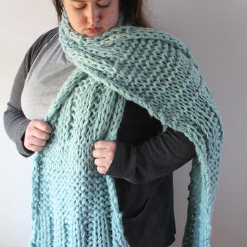 Knitted Ice Blue Scarf