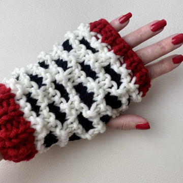 Cruella Inspired Fingerless Mittens