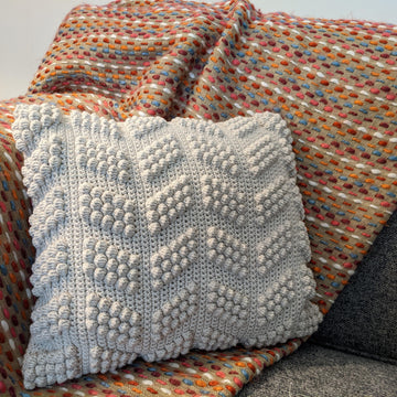 Bobble Waves Crochet Cushion Cover Pattern