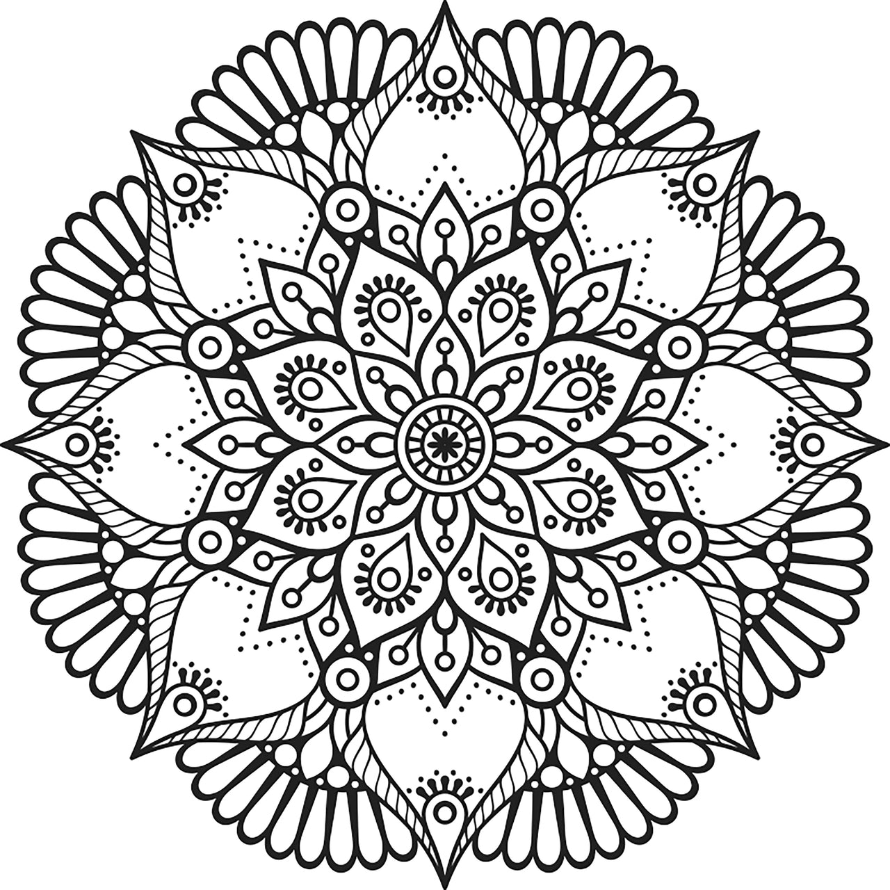 Paper Rose Cling Stamps - Mandala