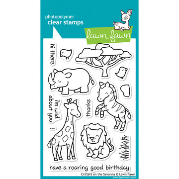 Lawn Fawn Clear Stamps 4"X6" - Critters On The Savanna