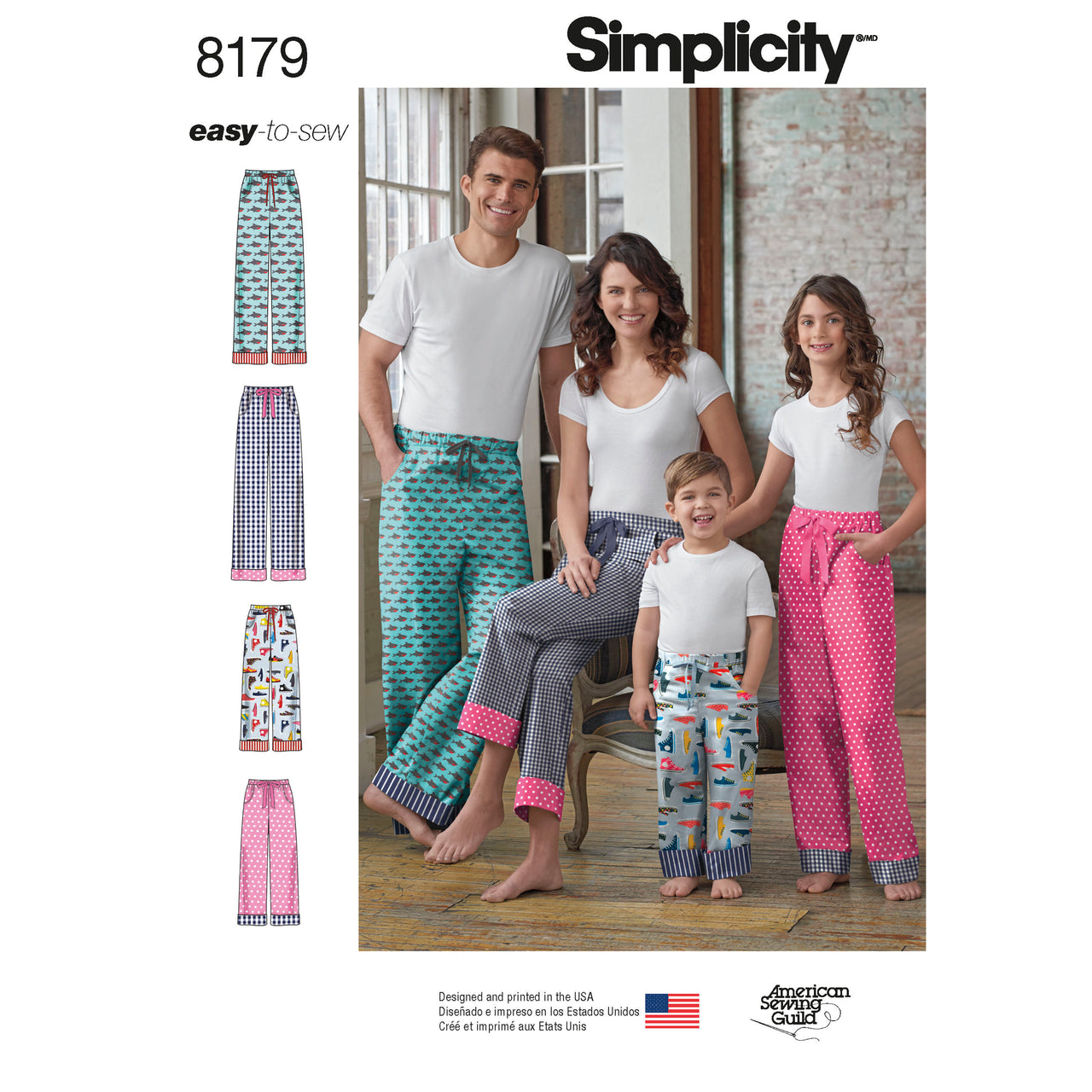 Simplicity Child, Teen and Adult Lounge Pant 8179 - Paper Pattern, Size A (XS - L / XS - XL)