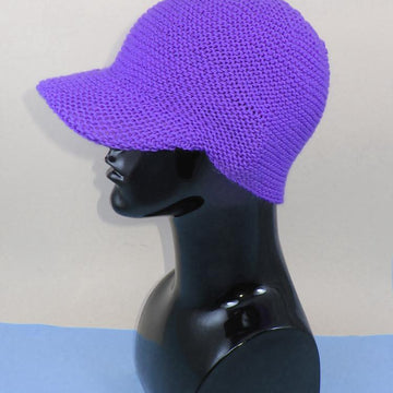 Unisex Curve Peak Garter Stitch Cap