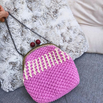 Vintage Fuchsia Purse Handbag