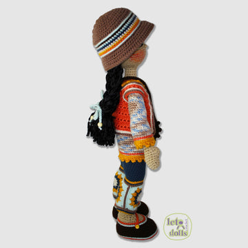 21 inch crochet doll pattern PDF, Large amigurumi doll, Cara