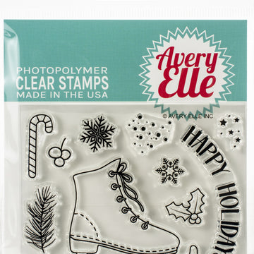 Avery Elle Clear Stamp Set 4"X3" - Holiday Skates