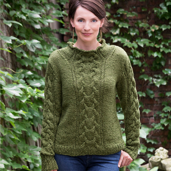 Lady Liberty Mock Turtleneck - Jumper Knitting Pattern for Women in Tahki Yarns Tucson