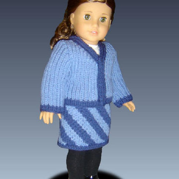 Knitting pattern. Fits American Girl Doll and 18 inch doll. blazer and Skirt. 039