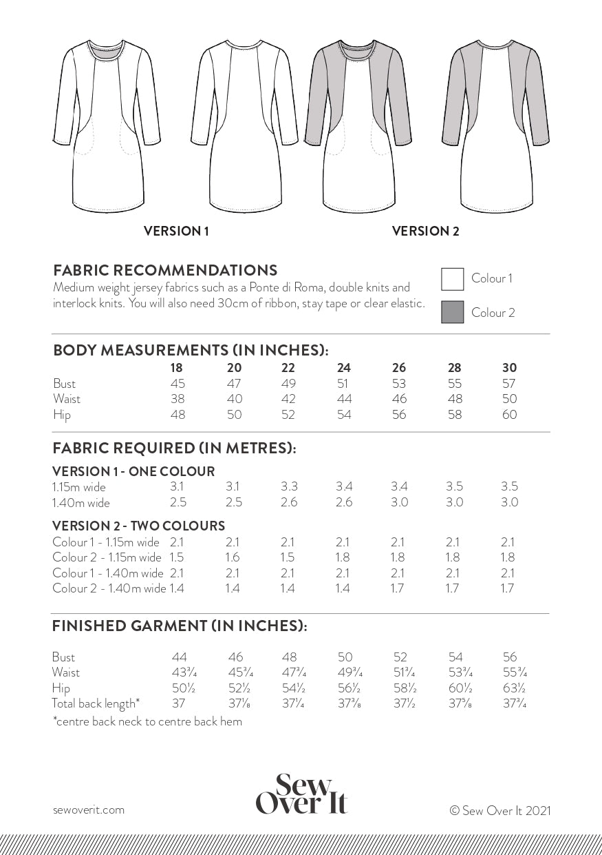 Sew Over It Heather Dress  - Sewing Pattern