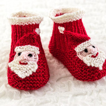 Santa Face Baby Booties