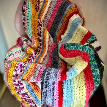 Higglegy piggledy crocheted blanket