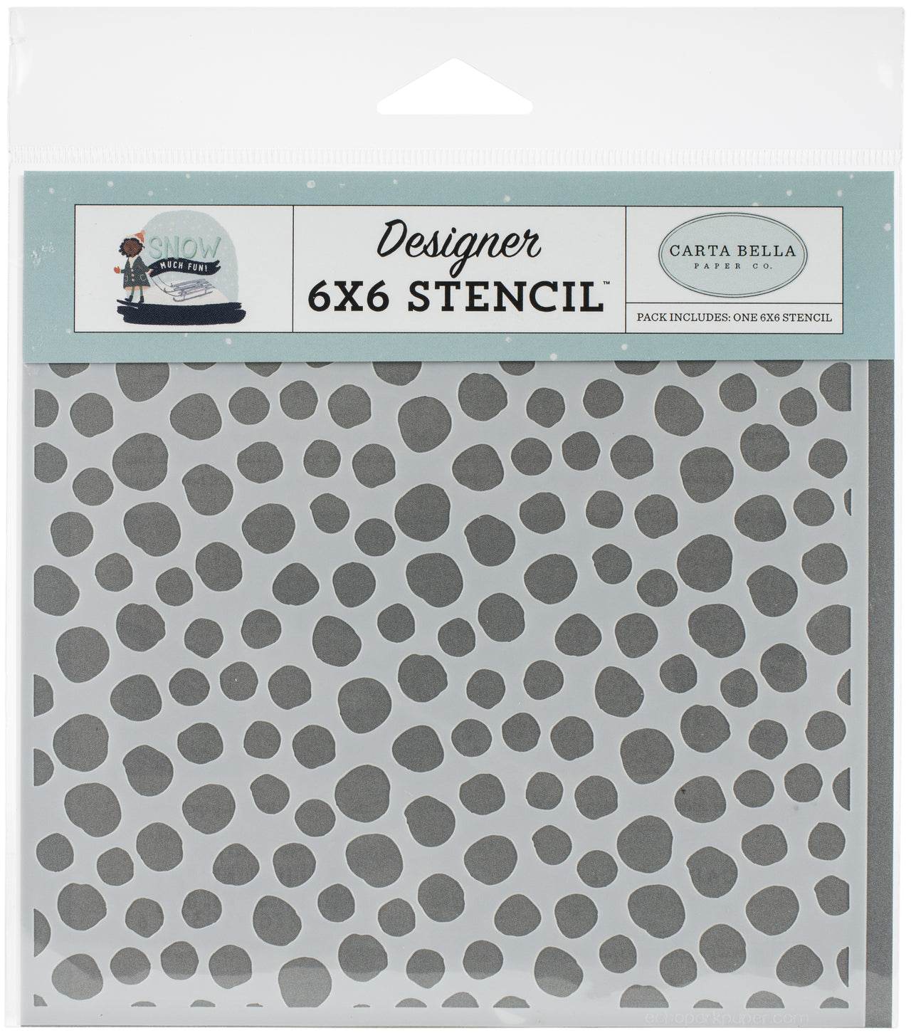Echo Park Paper Carta Bella Stencil 6"X6" - Snowball Fight