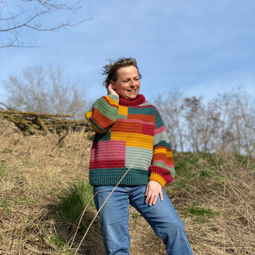 Fluffy Day Colour Block Sweater