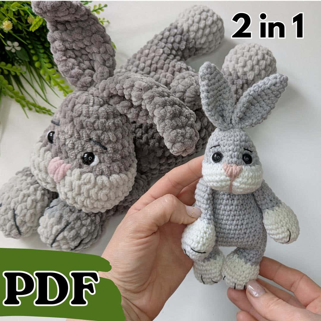 Crochet Bunny Baby Snuggler Pattern, Easy Crochet Plush Rabbit