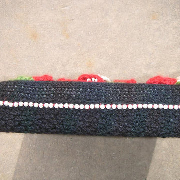 Red Tulips Pillow with Beaded Button