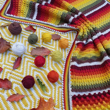 Cosy Autumn Rainbow Blanket