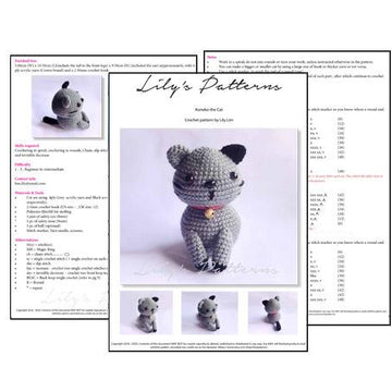 Grey Cat with Bell Crochet Amigurumi