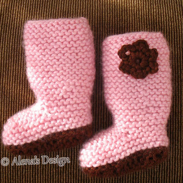 18" DOLL FLOWER KNIT BOOTS